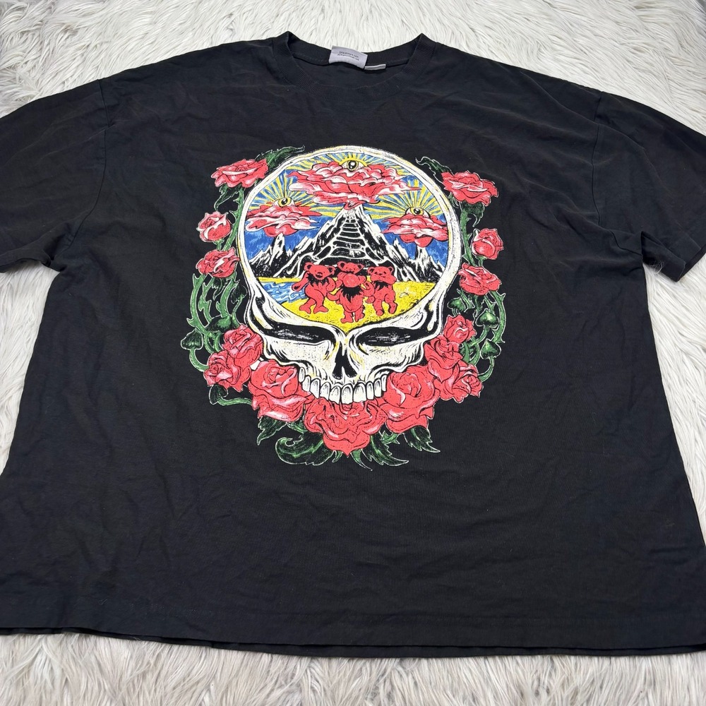 Grateful Dead Unisex‎ Oversized L XL Graphic Tee Black Floral
